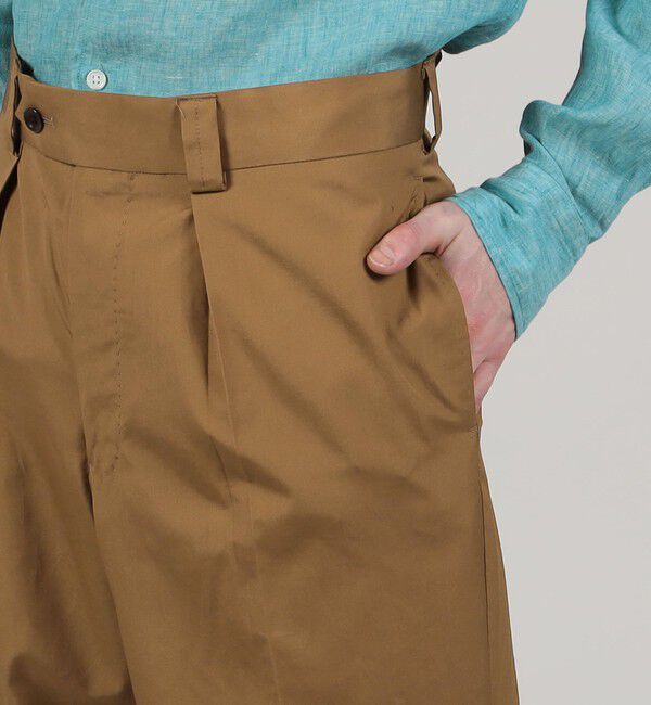 TOMORROWLAND MENS「コットンポプリン 1プリーツスラックス」|スラックス|