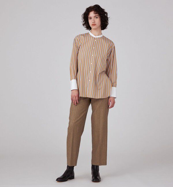 MACPHEE「コットンブロード バンドカラーシャツ」|シャツ・ブラウス|