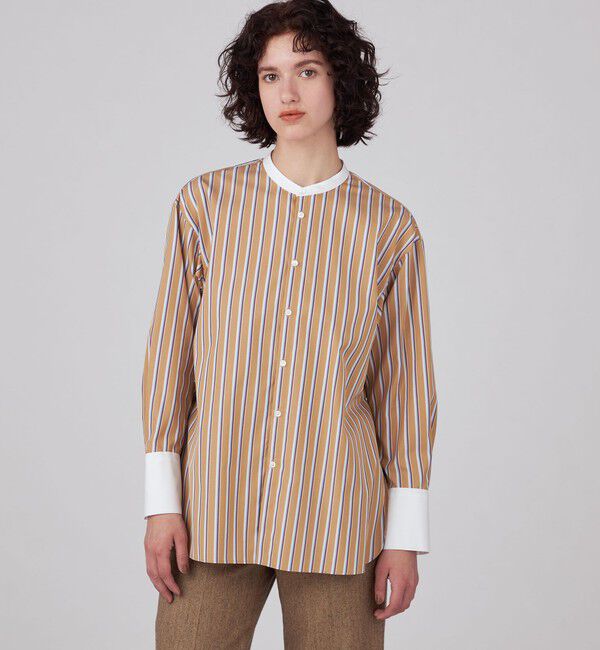 MACPHEE「コットンブロード バンドカラーシャツ」|シャツ・ブラウス|