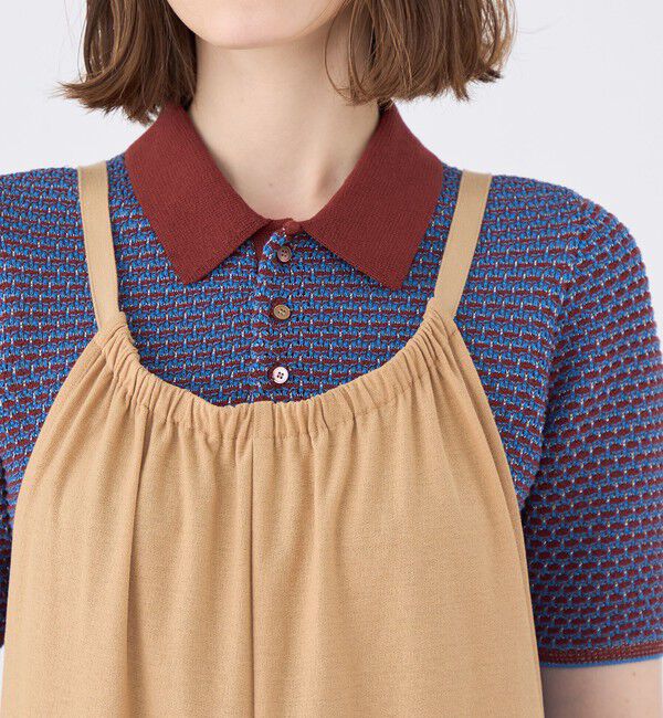 MACPHEE「コットンジョーゼット ギャザーオールインワン」|オールインワン|