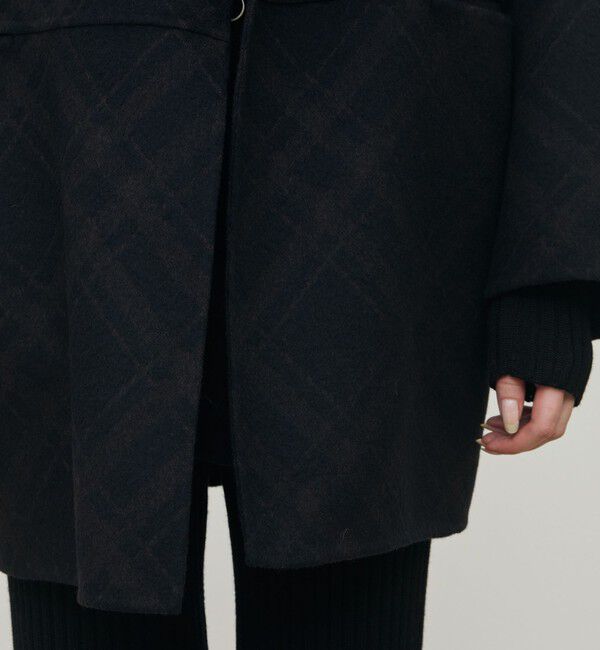 DES PRES「ダブルフェイスチェックジャガード ウィングカラーコート」|その他|