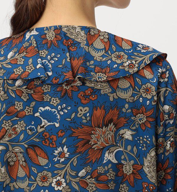 SOULEIADO「レーヨンプリント フリルブラウス」|シャツ・ブラウス|