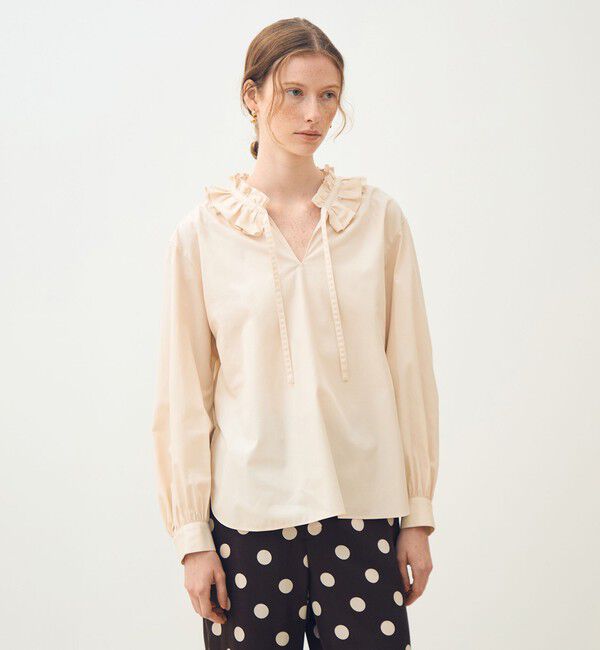 TOMORROWLAND collection「ライトモールスキン ラッフルブラウス」|シャツ・ブラウス|