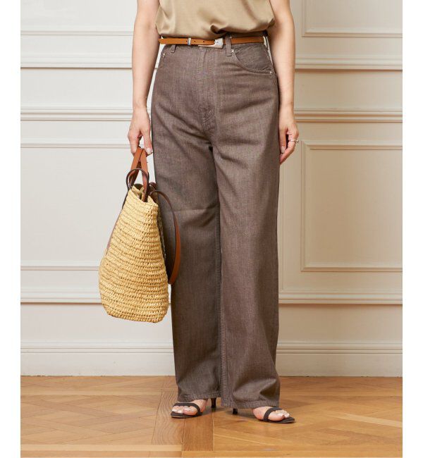 IENA LA BOUCLE「IENA LA BOUCLE ストレートカラーデニムパンツ」|デニム|ブラウン