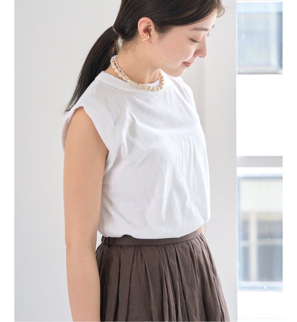 IENA「ATON/エイトン FRESCA SINGLE JERSEY ノースリーブ」|Tシャツ・カットソー|