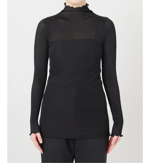 VERMEIL par iena「AROMATIQUE アロマティック  シルクボトルネックロングスリーブ J814AR」|Tシャツ・カットソー|ブラック