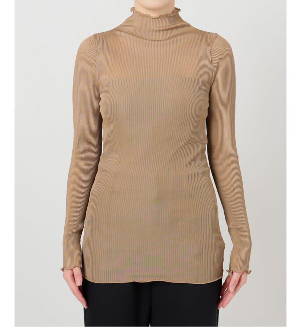 VERMEIL par iena「AROMATIQUE アロマティック  シルクボトルネックロングスリーブ J814AR」|Tシャツ・カットソー|ベージュ