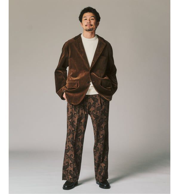 417 EDIFICE「PRINT CORDUROY EASY パンツ」|スラックス|