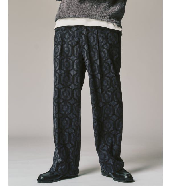 417 EDIFICE「PRINT CORDUROY EASY パンツ」|スラックス|