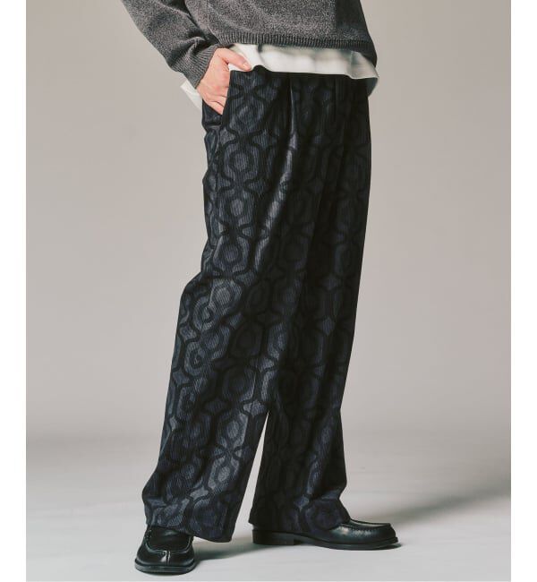 417 EDIFICE「PRINT CORDUROY EASY パンツ」|スラックス|