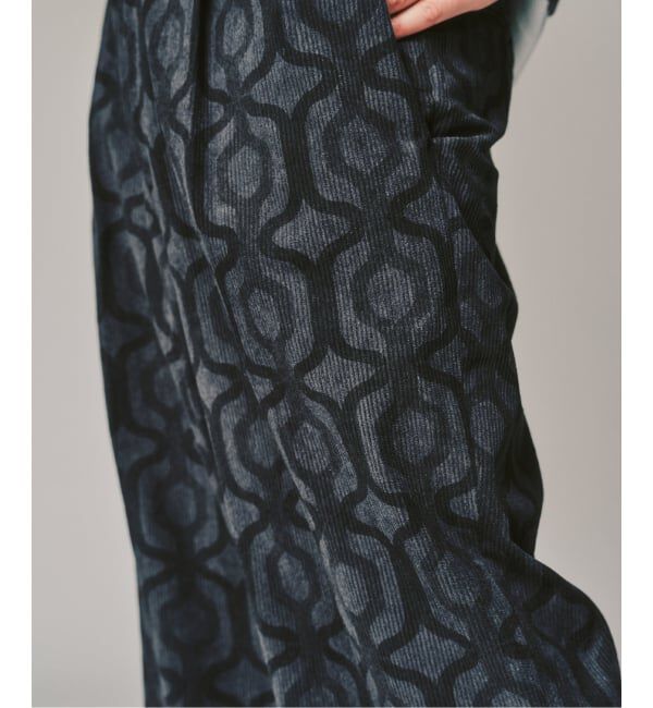 417 EDIFICE「PRINT CORDUROY EASY パンツ」|スラックス|
