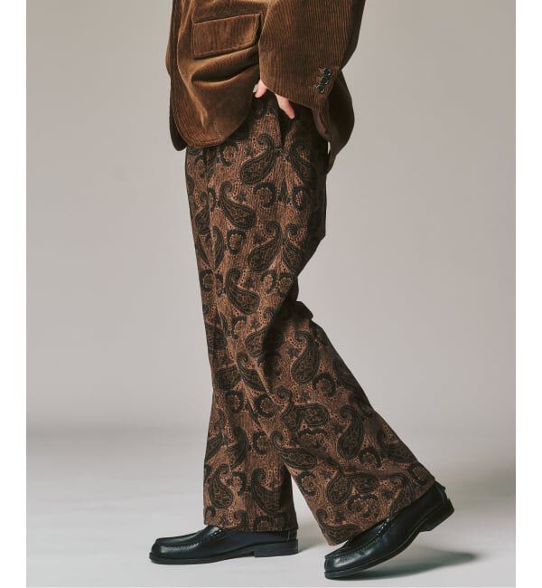 417 EDIFICE「PRINT CORDUROY EASY パンツ」|スラックス|