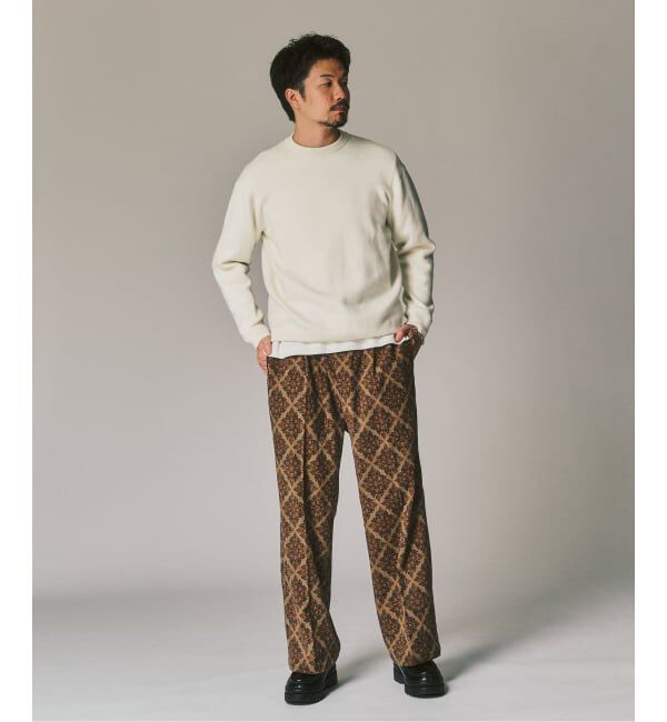 417 EDIFICE「PRINT CORDUROY EASY パンツ」|スラックス|