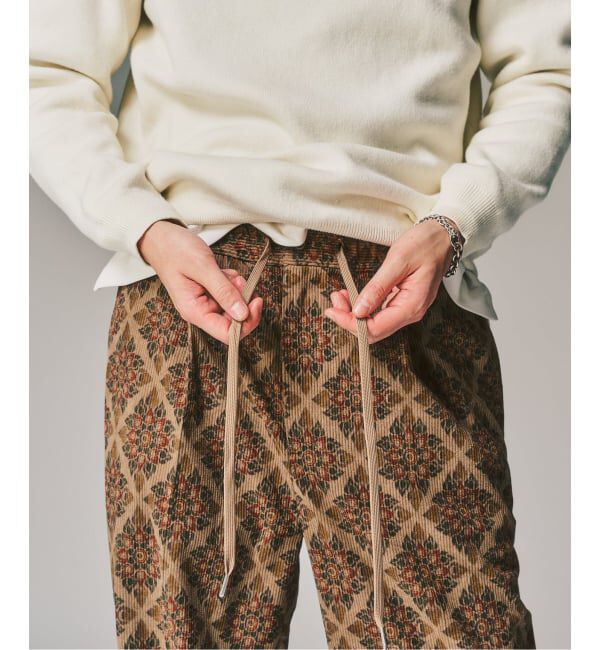 417 EDIFICE「PRINT CORDUROY EASY パンツ」|スラックス|