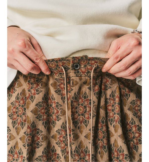 417 EDIFICE「PRINT CORDUROY EASY パンツ」|スラックス|