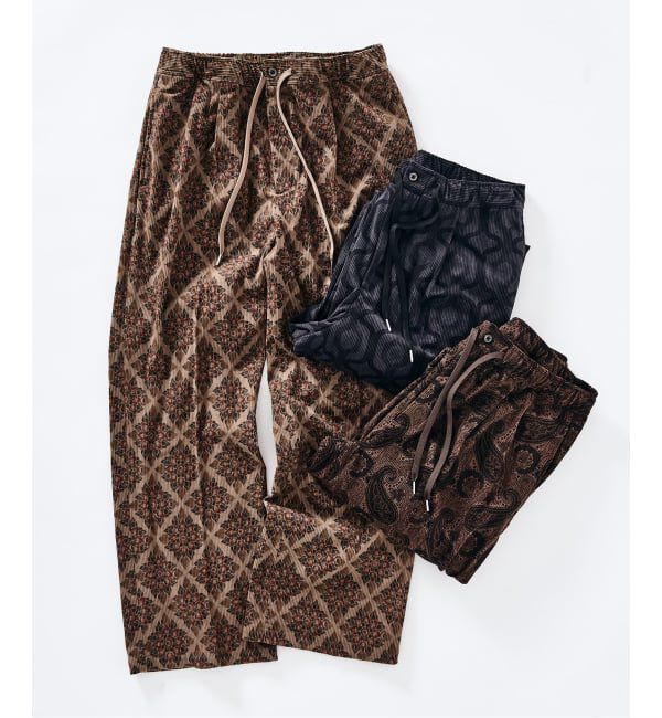 417 EDIFICE「PRINT CORDUROY EASY パンツ」|スラックス|