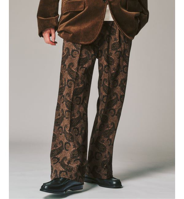 417 EDIFICE「PRINT CORDUROY EASY パンツ」|スラックス|ブラウン