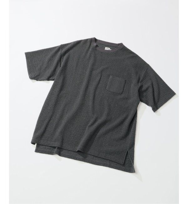 JOURNAL STANDARD relume「RIDING HIGH/ ライディングハイ 別注 シアサッカージャージ Tシャツ」|Tシャツ・カットソー|ブラック A