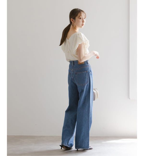 NOBLE「【洗える】レオパードジャガードデコルテVブラウス」|シャツ・ブラウス|