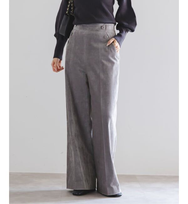 NOBLE「ソフトコーデュロイナローワイドパンツ」|スラックス|