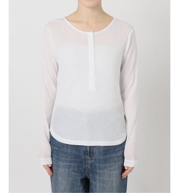 Spick and Span「《予約》シアーヘンリーネックTシャツ」|Tシャツ・カットソー|