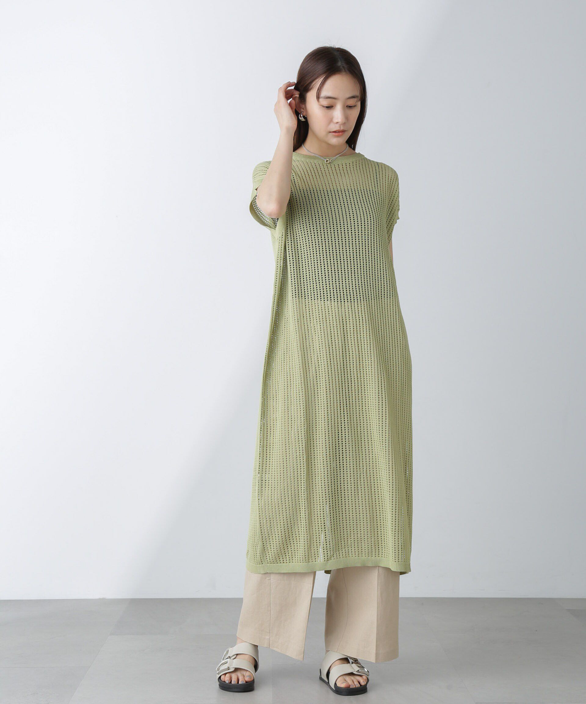 nano･universe「前後2wayメッシュワンピース」|ワンピース|ミント2