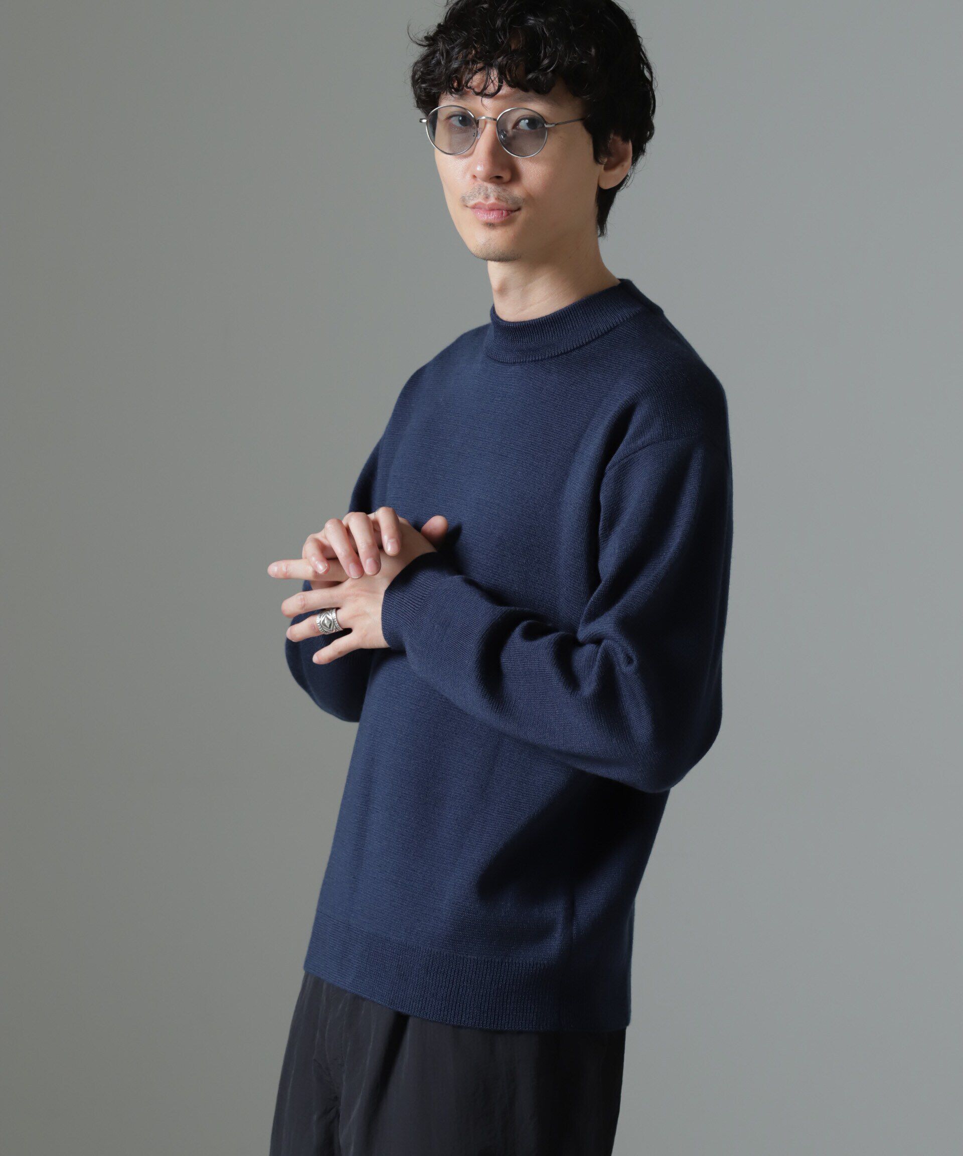 nano･universe「タスマニアミックス ミラノリブリラックスモックネックニット」|ニット・セーター|