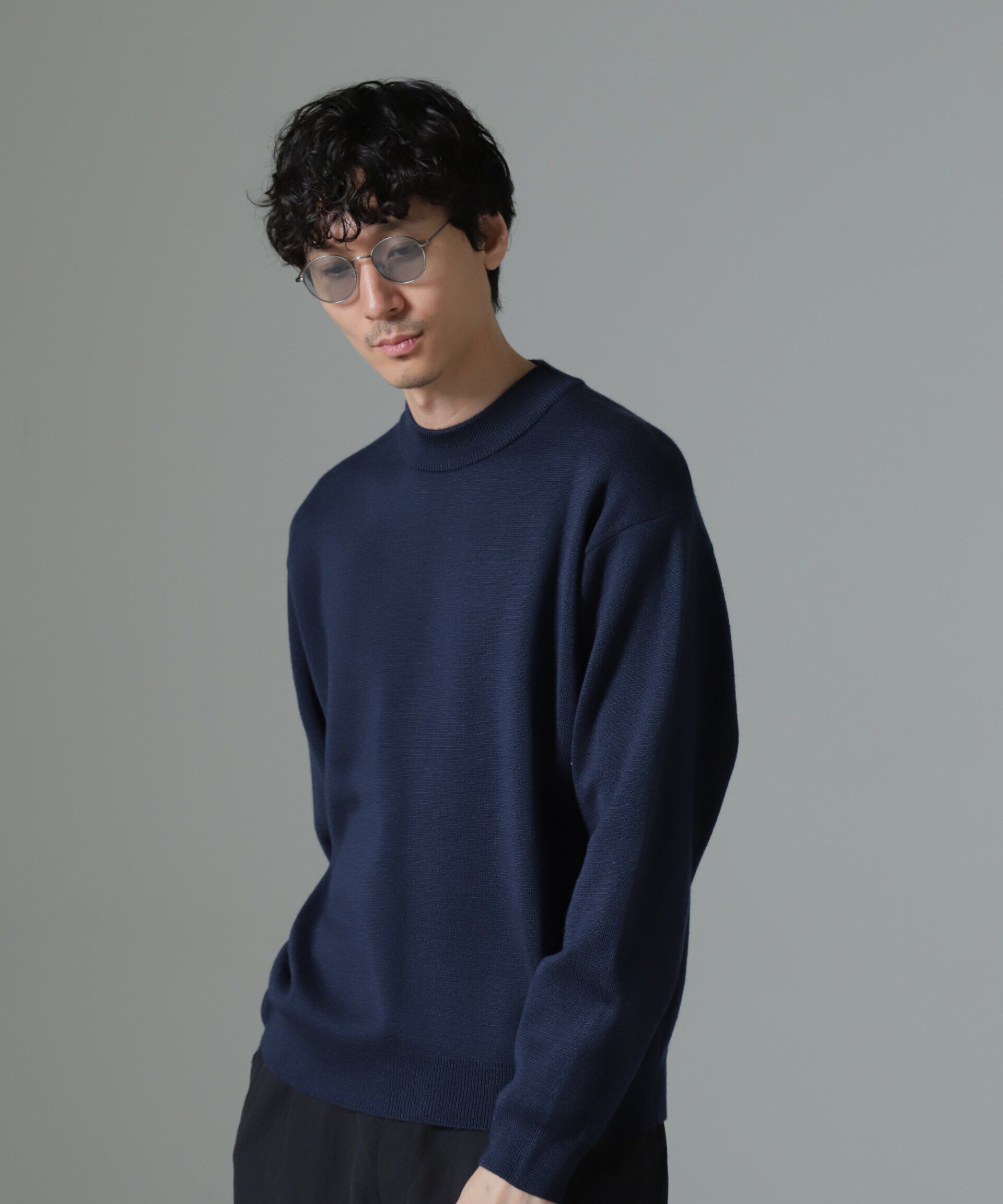 nano･universe「タスマニアミックス ミラノリブリラックスモックネックニット」|ニット・セーター|