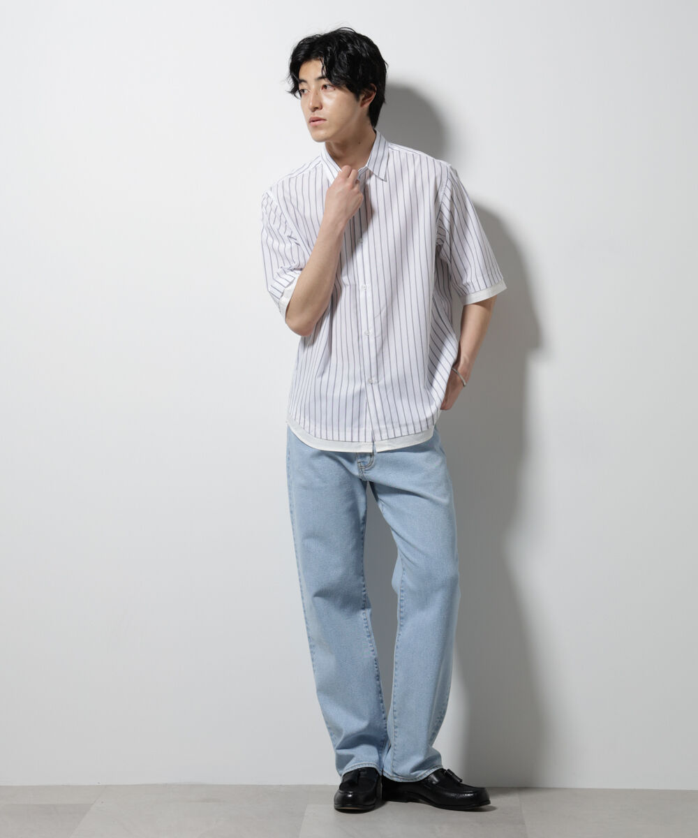 nano･universe「クレイジーストライプシャツ 半袖 2」|シャツ・ブラウス|