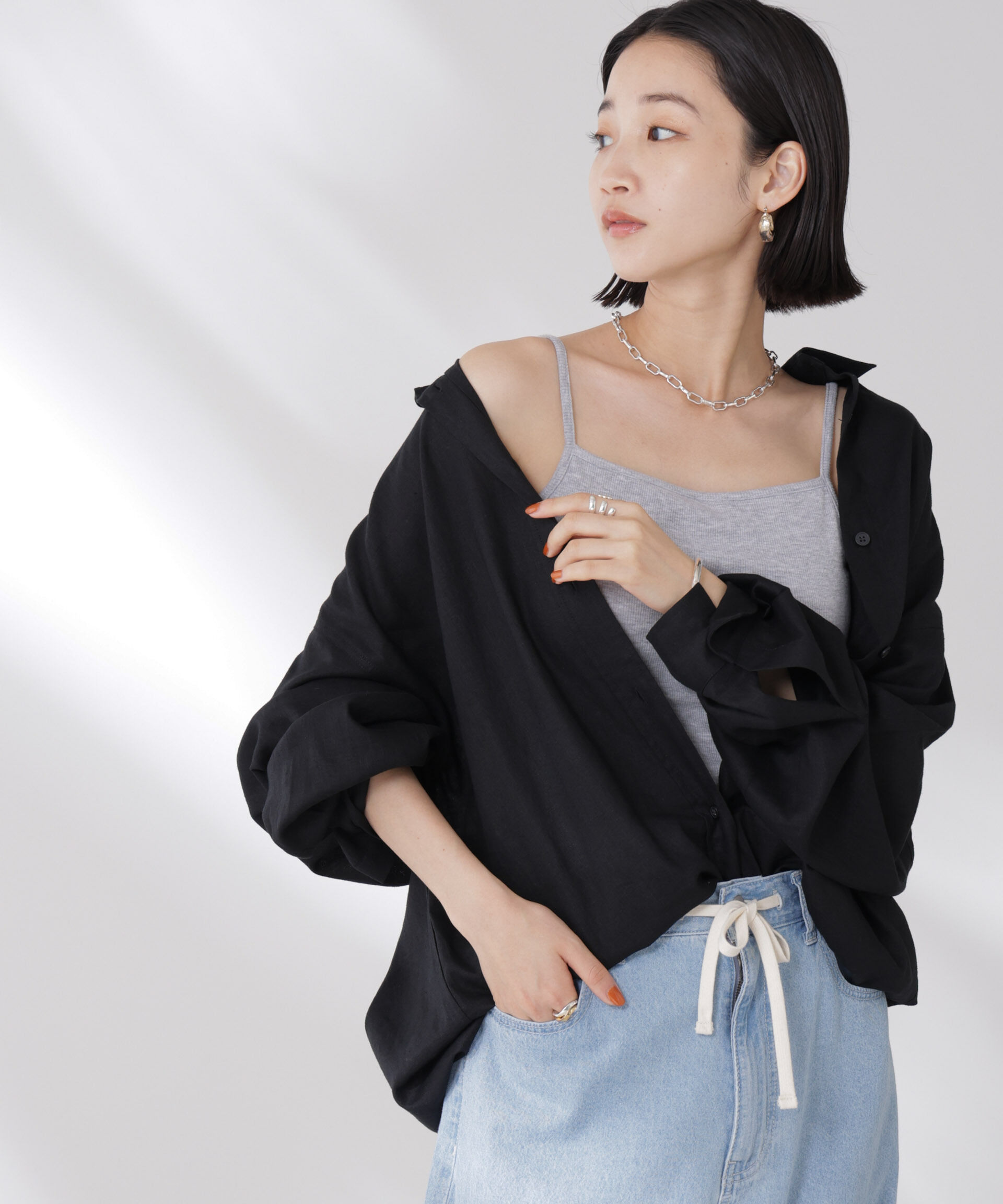 nano･universe「抗菌防臭・接触冷感機能 カップ付きキャミソール」|Tシャツ・カットソー|