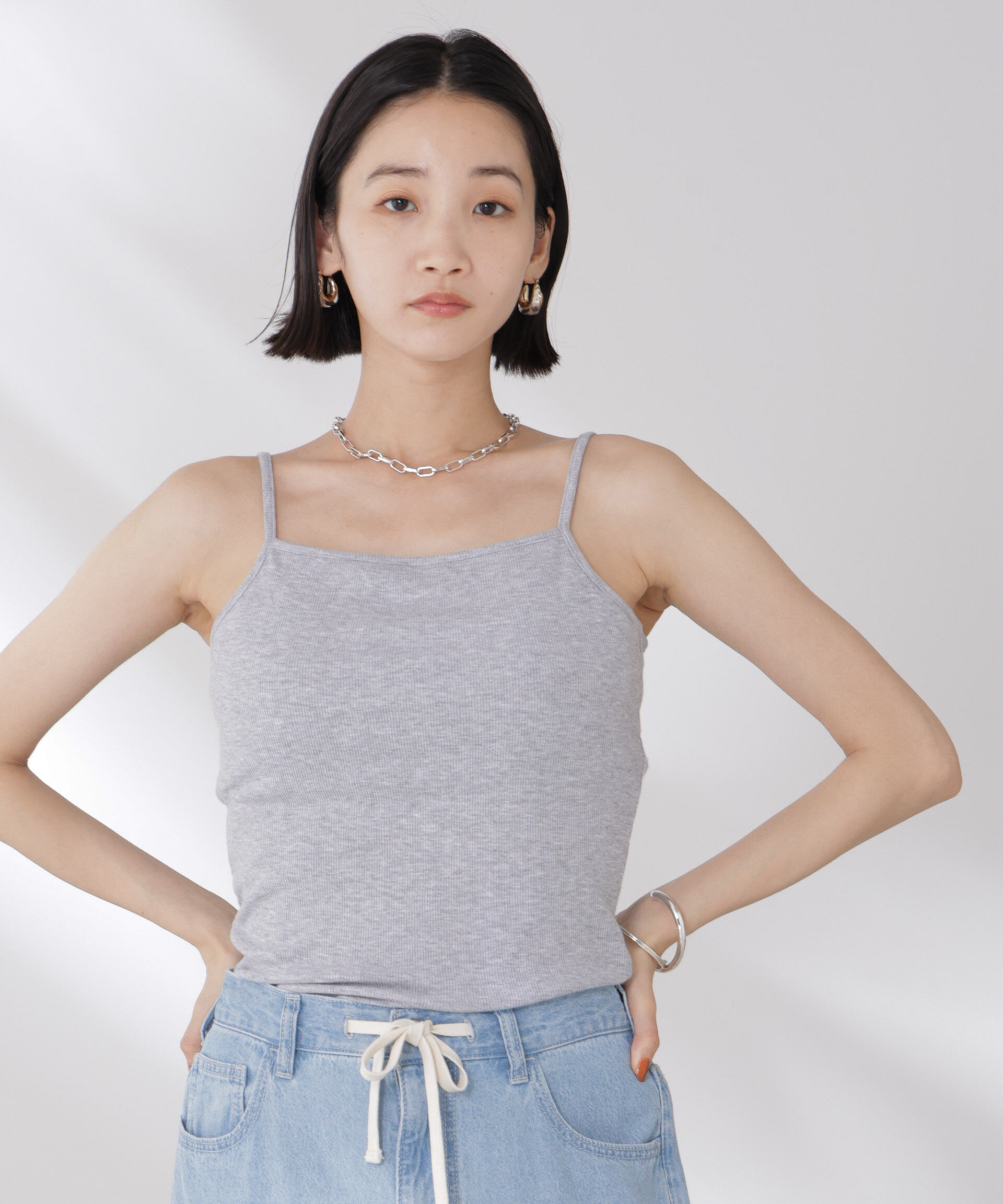 nano･universe「抗菌防臭・接触冷感機能 カップ付きキャミソール」|Tシャツ・カットソー|