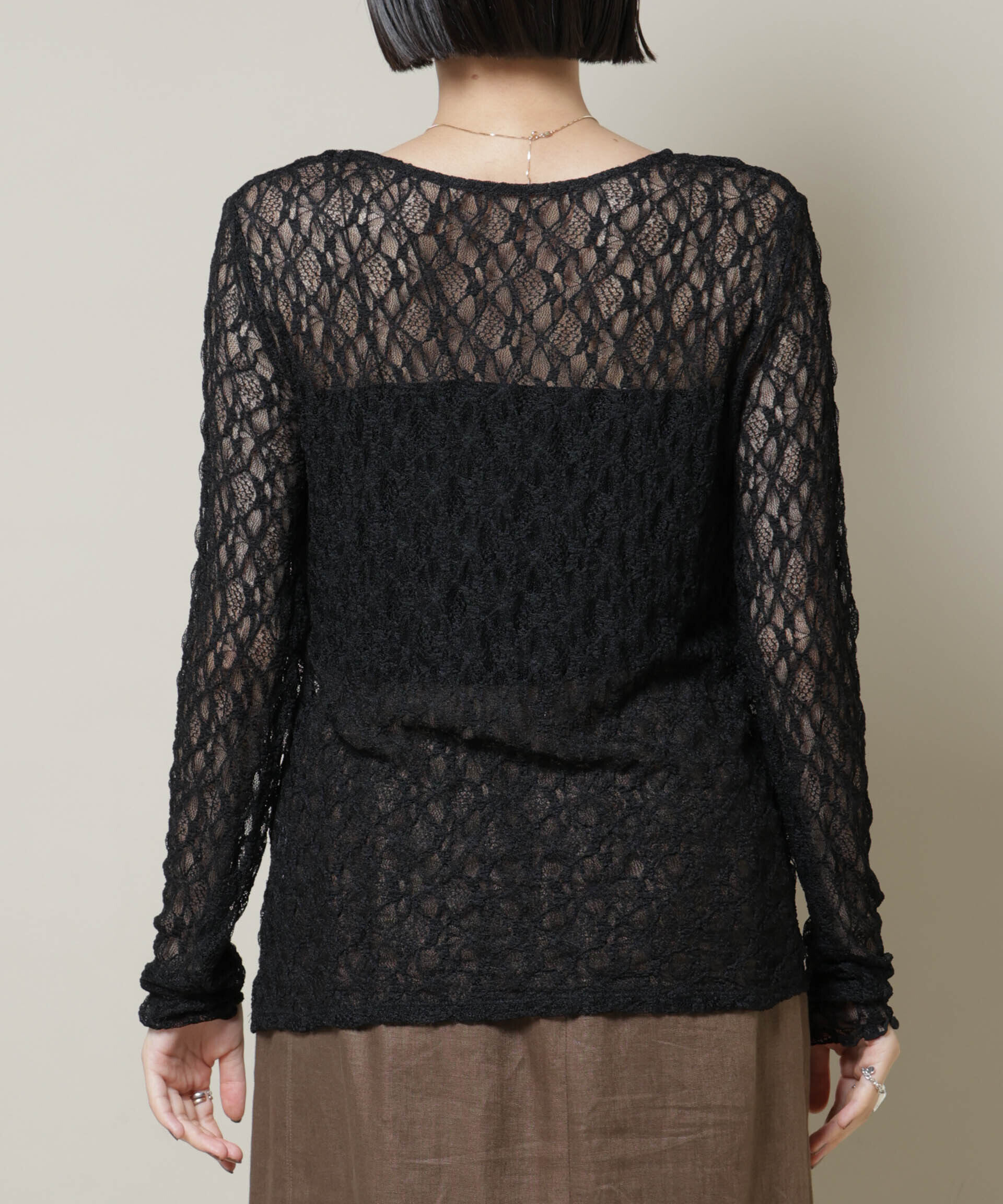 nano･universe「シアーレースロングスリーブトップス(セットアップ可)」|Tシャツ・カットソー|