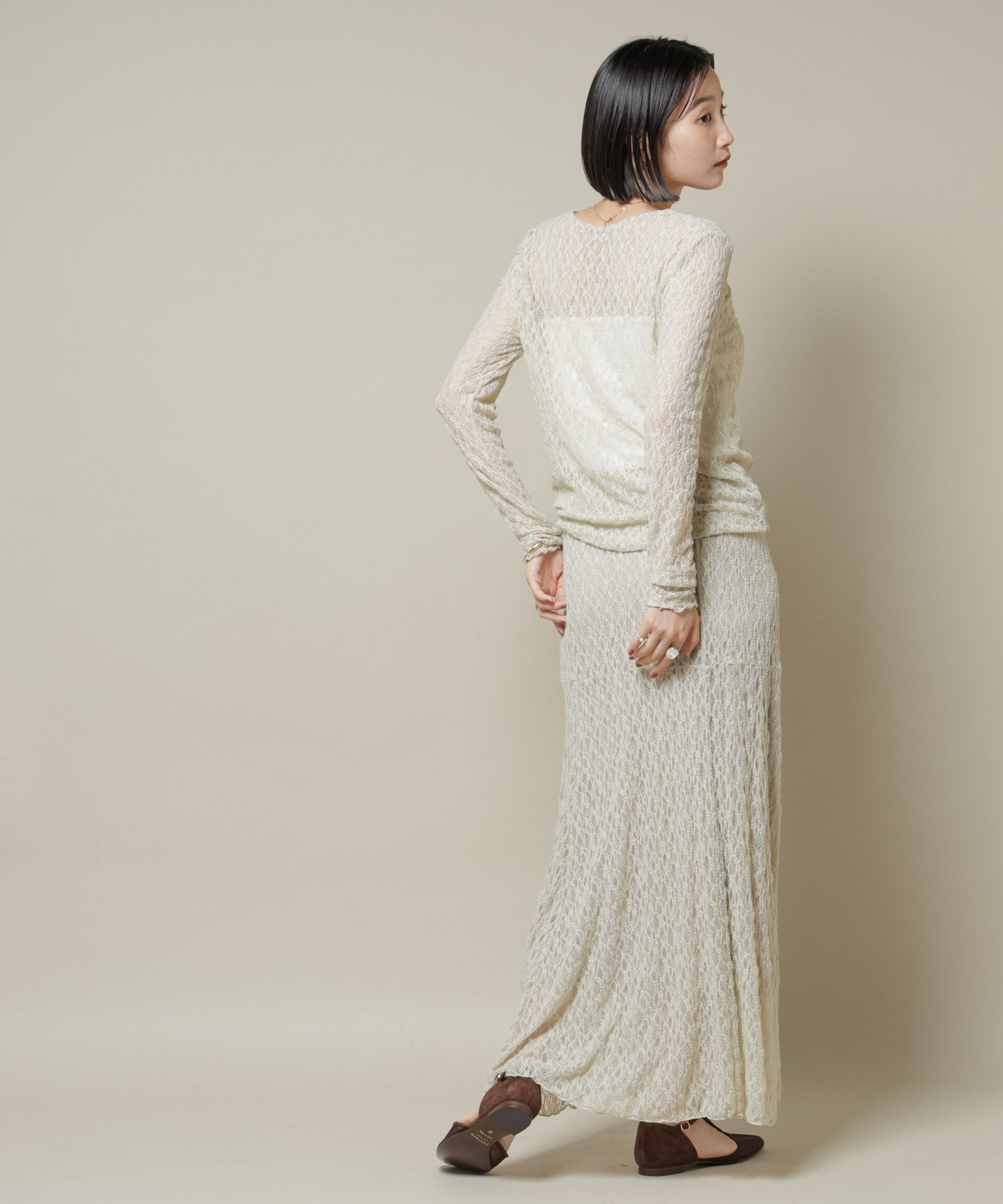 nano･universe「シアーレースフレアスカート(セットアップ可)」|スカート|