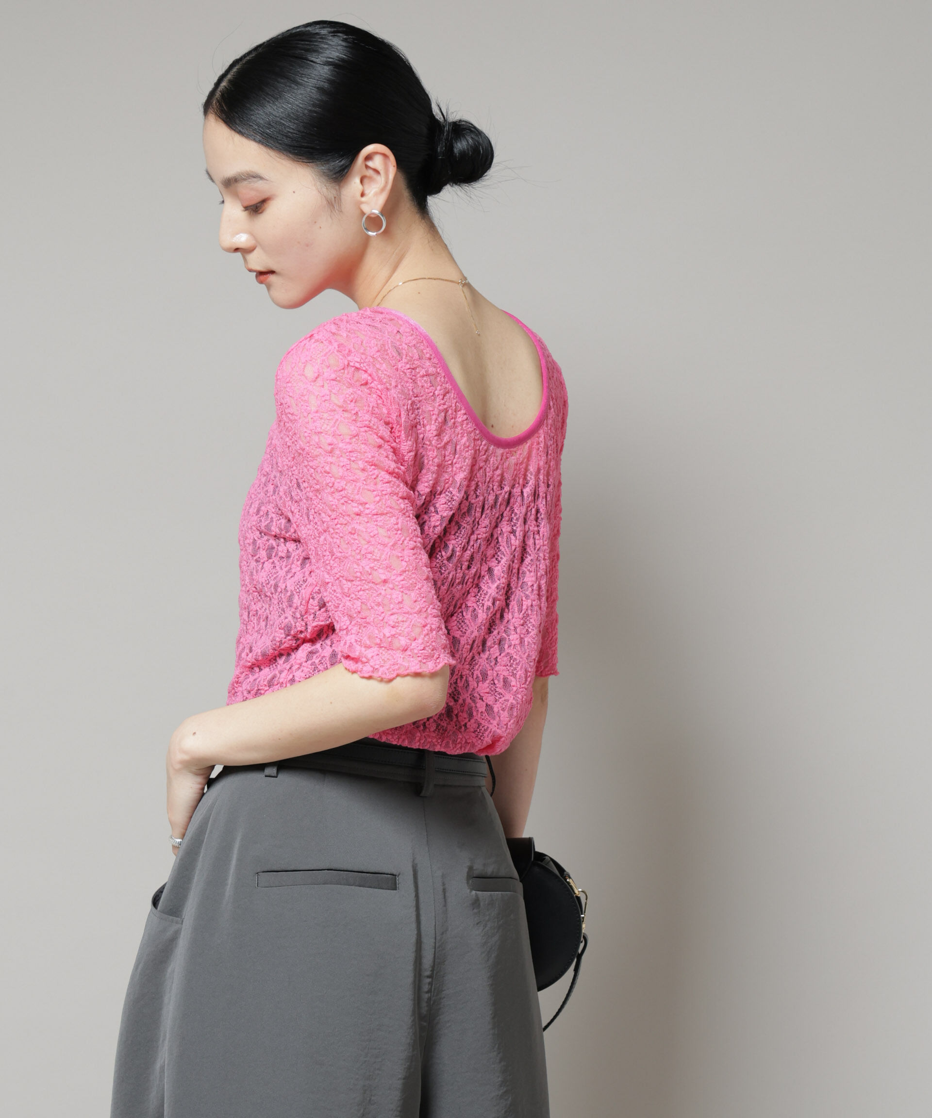 nano･universe「レースバックシャントップス」|Tシャツ・カットソー|