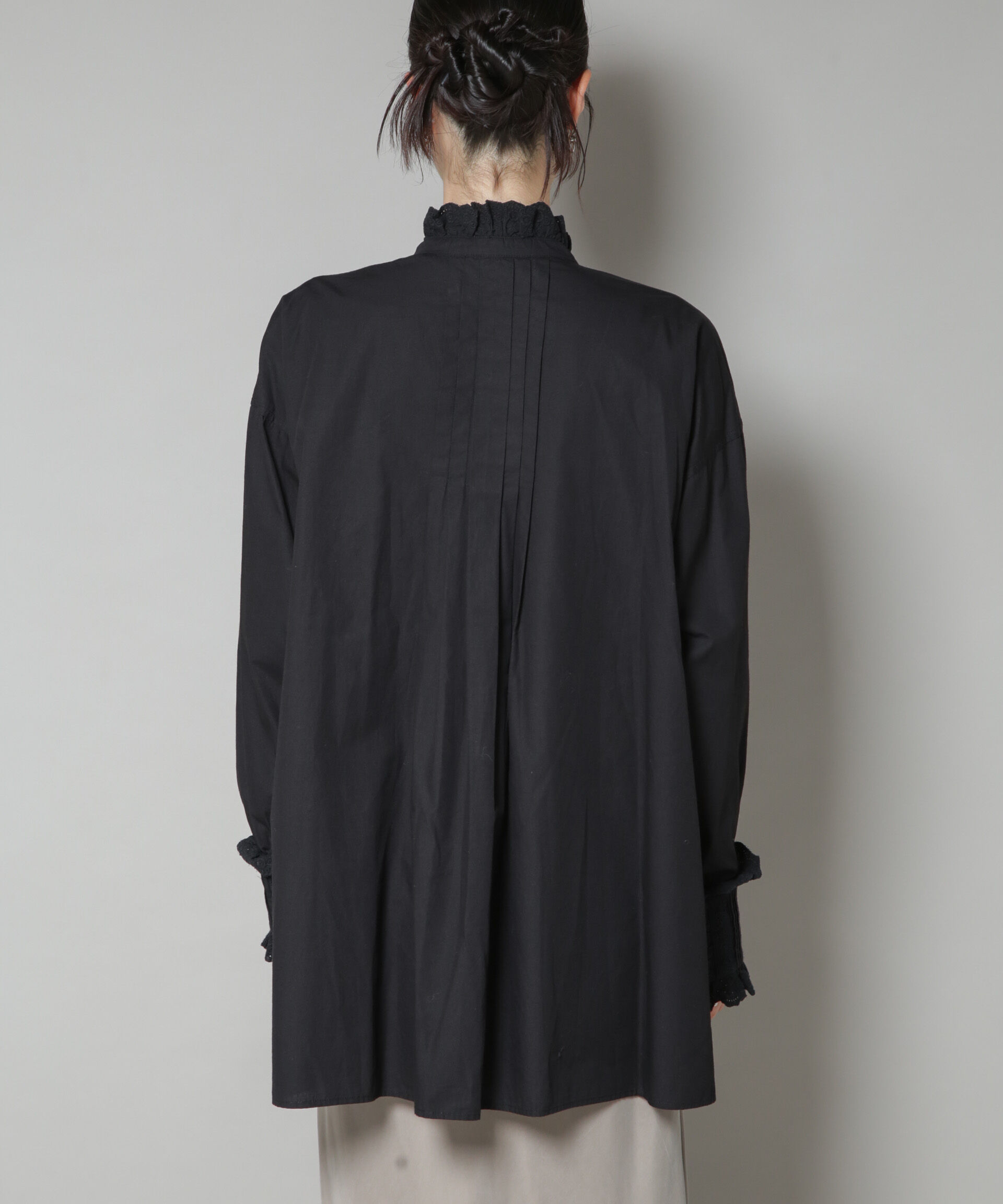 nano･universe「Sara mallika/COTTON PINTUCK LACE BLOUSE」|シャツ・ブラウス|