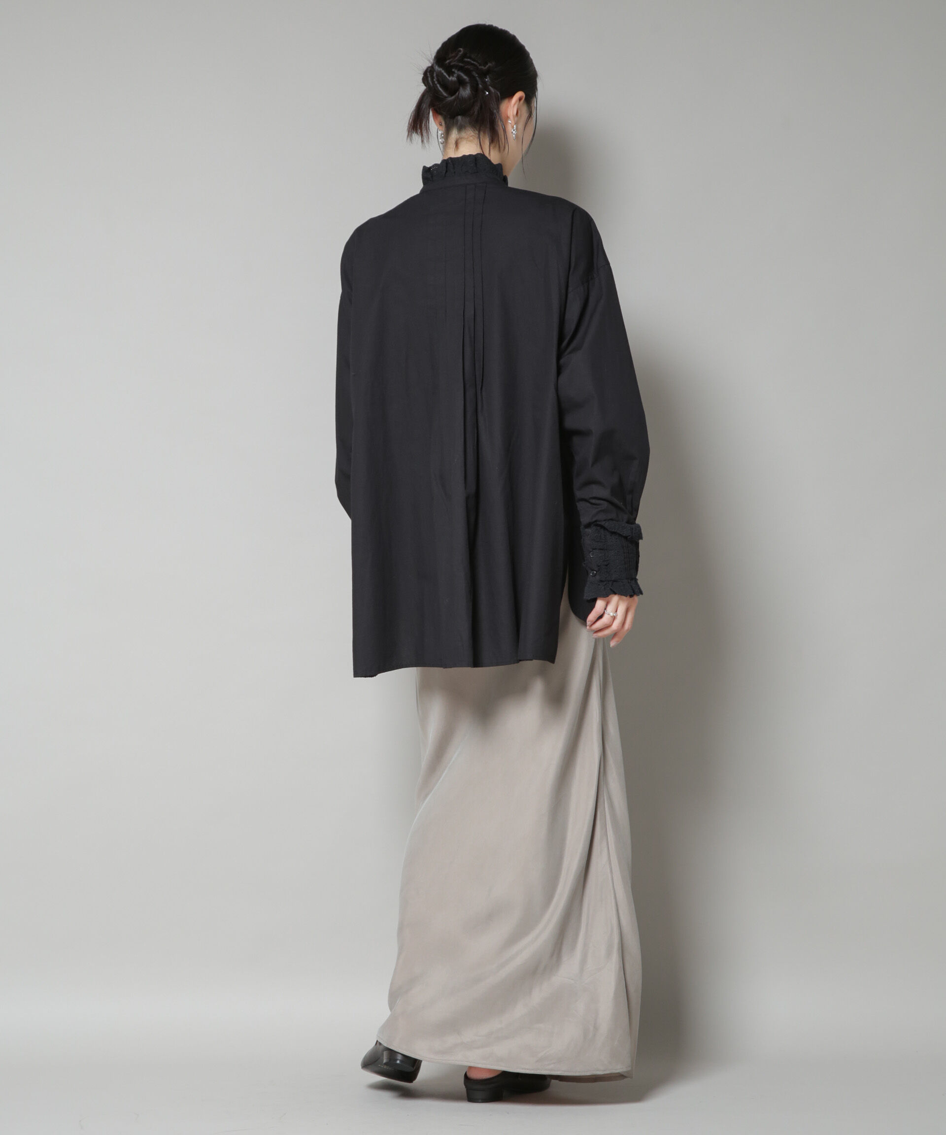 nano･universe「Sara mallika/COTTON PINTUCK LACE BLOUSE」|シャツ・ブラウス|