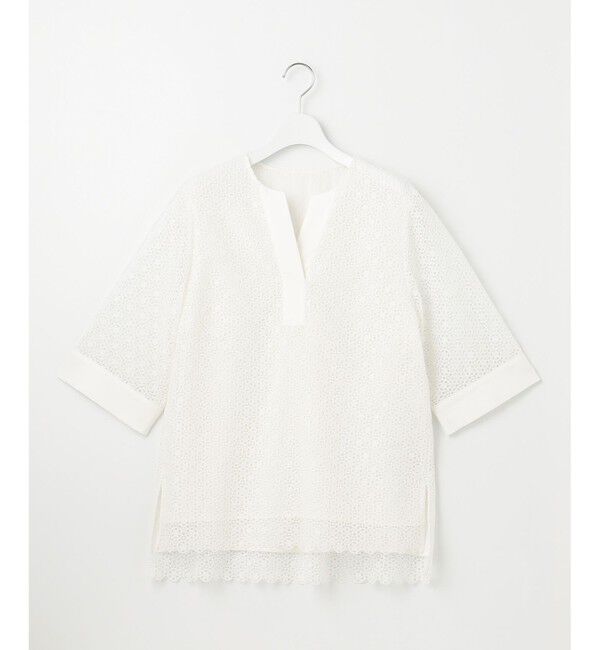 自由区「【洗える】ジオメトリックフラワーレースプルオーバー ブラウス」|シャツ・ブラウス|