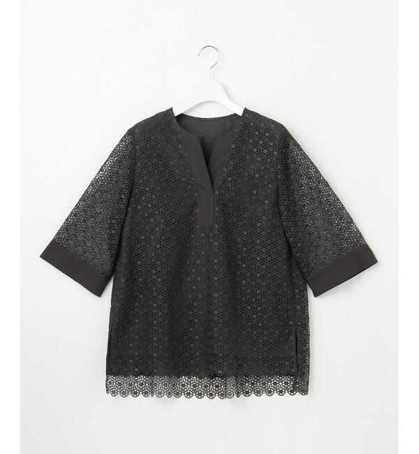 自由区「【洗える】ジオメトリックフラワーレースプルオーバー ブラウス」|シャツ・ブラウス|