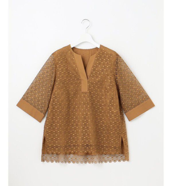 自由区「【洗える】ジオメトリックフラワーレースプルオーバー ブラウス」|シャツ・ブラウス|