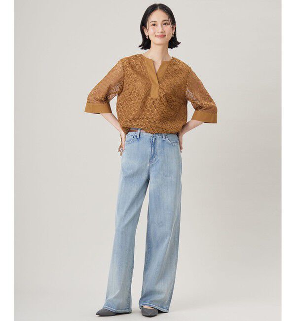 自由区「【洗える】ジオメトリックフラワーレースプルオーバー ブラウス」|シャツ・ブラウス|