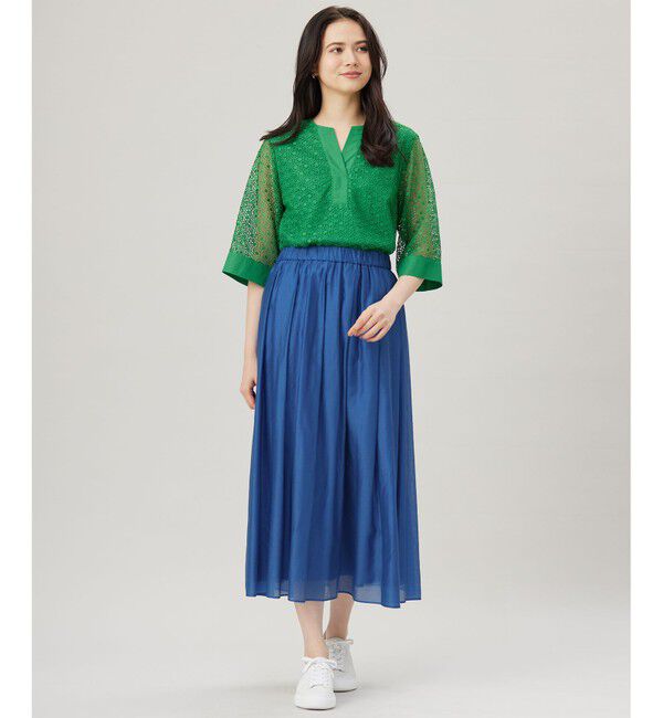 自由区「【洗える】ジオメトリックフラワーレースプルオーバー ブラウス」|シャツ・ブラウス|