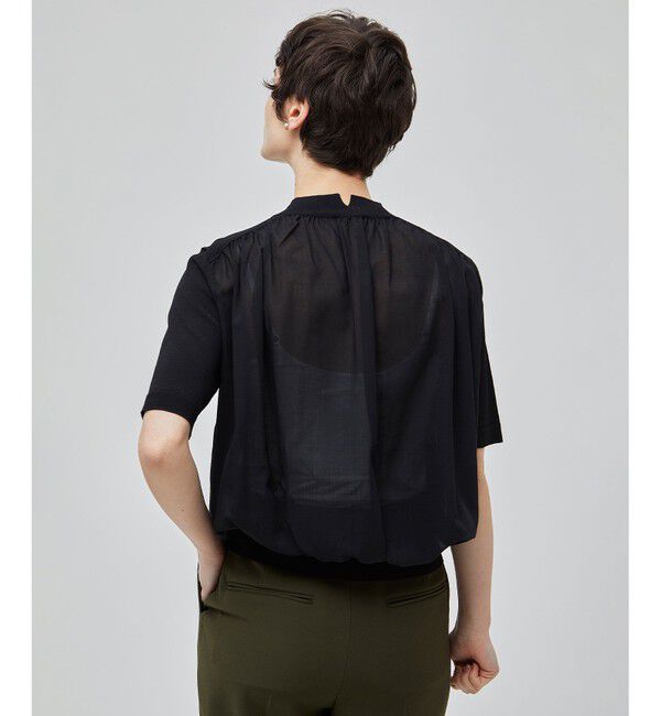 BEIGE,「【洗える】LAURA / 半袖ニット」|ニット・セーター|Black