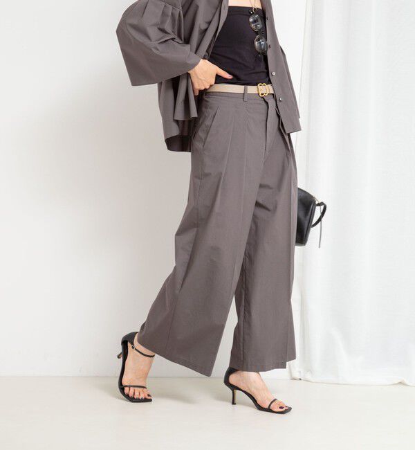 NOLLEY'S「《セットアップ対応》クロップドワイドパンツ」|その他|チャコールグレー