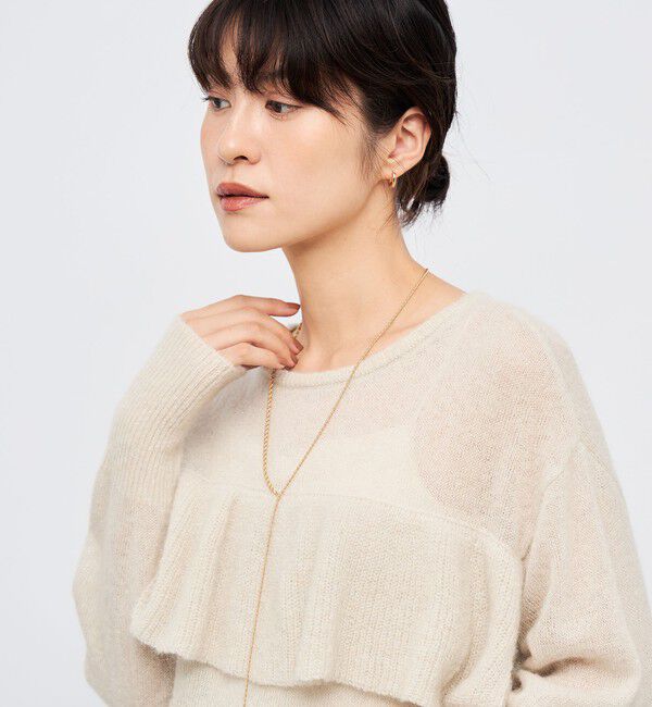 NOLLEY'S「2WAYラメモヘヤラッフルプルオーバー」|ニット・セーター|ベージュ