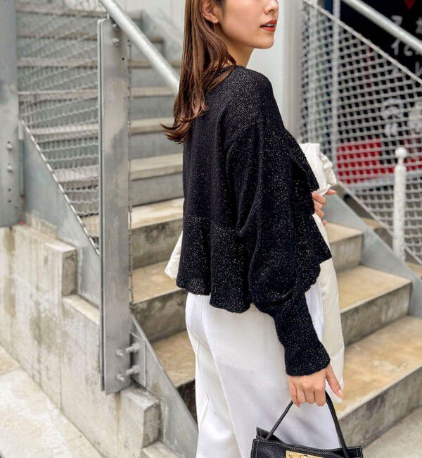 NOLLEY'S「2WAYラメモヘヤラッフルプルオーバー」|ニット・セーター|