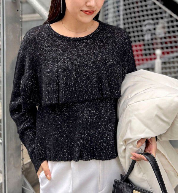 NOLLEY'S「2WAYラメモヘヤラッフルプルオーバー」|ニット・セーター|