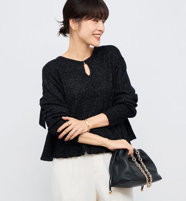 NOLLEY'S「2WAYラメモヘヤラッフルプルオーバー」|ニット・セーター|