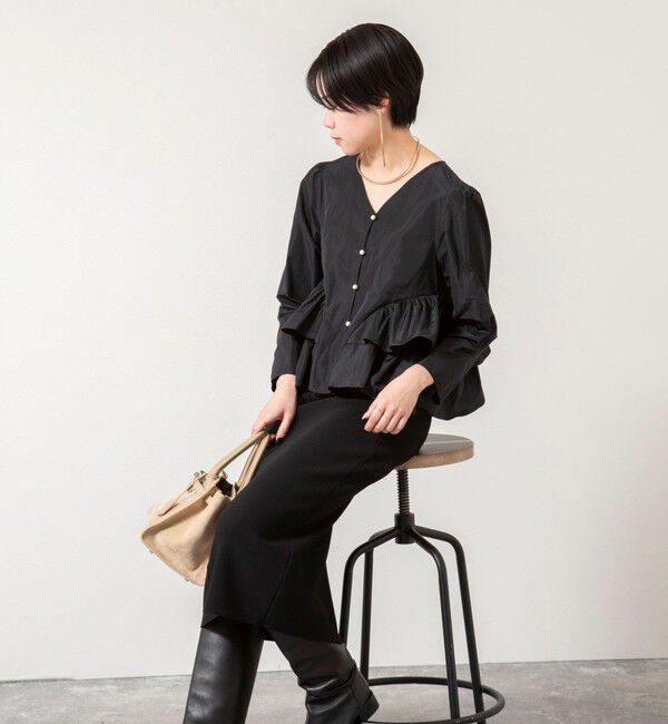 NOLLEY'S sophi「ウォッシャブルマイクロタフタティアードブラウス」|シャツ・ブラウス|