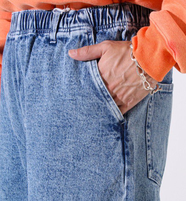 GLOSTER「【シーズンレス/UNISEX】ケミカルウォッシュ ワイドデニムイージーパンツ」|デニム|