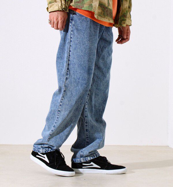 GLOSTER「【シーズンレス/UNISEX】ケミカルウォッシュ ワイドデニムイージーパンツ」|デニム|